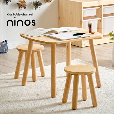 キッズテーブル キッズチェア 3点セット ninos2(ニノス2)