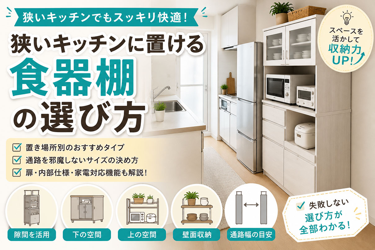 狭いキッチンに置ける食器棚の選び方 - 家具通販わくわくランドWebMagazine