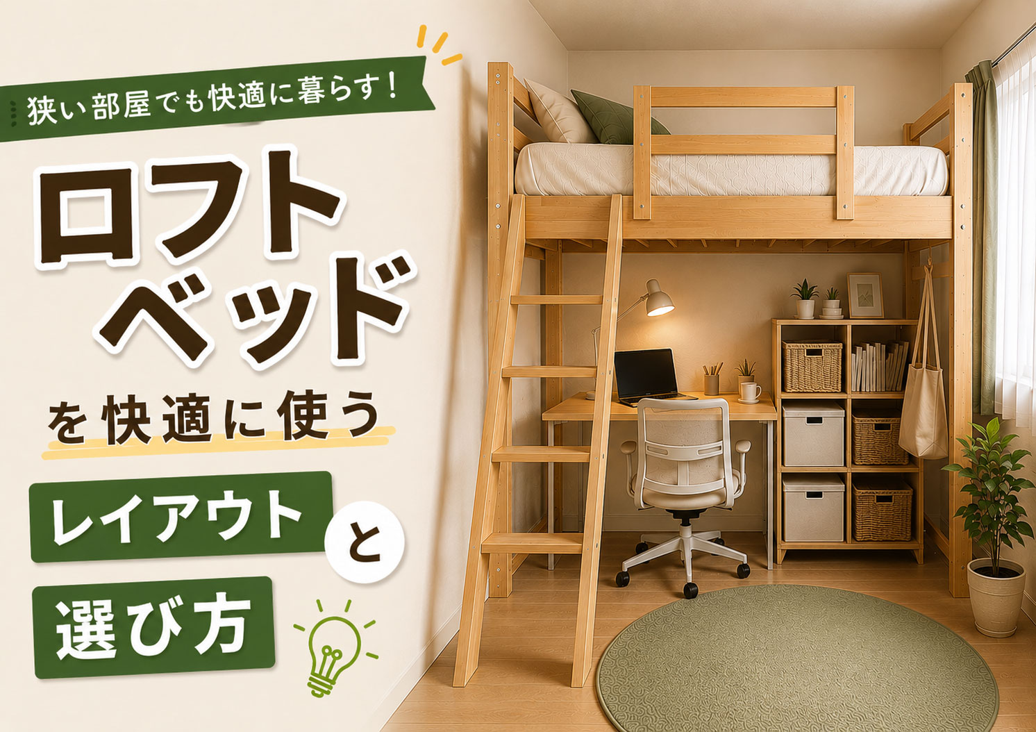 狭い部屋でロフトベッドを快適に使うレイアウトと選び方 - 家具通販