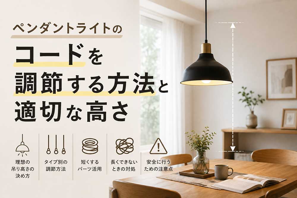 ペンダントライトのコードを調節する方法と適切な高さ - 家具通販