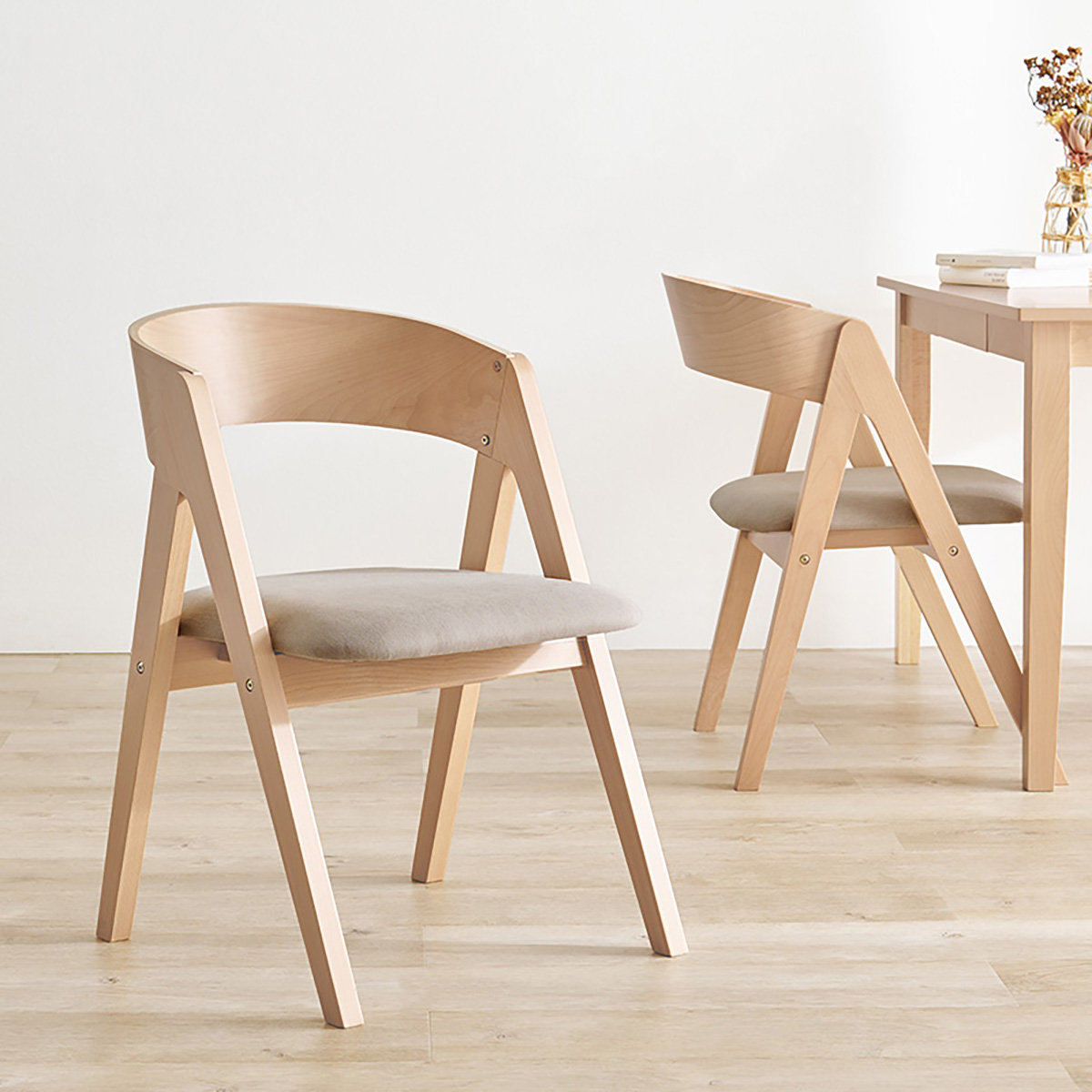 ダイニングチェア 2脚セット 同色 木製 北欧風 MI-8637 2色対応の通販