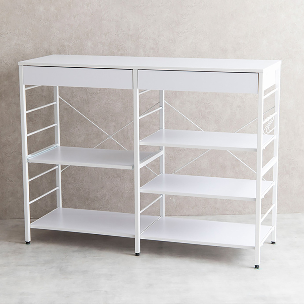 レンジ台 レンジラック キッチン 収納 収納棚 幅120 Cammy ホワイト Cammy キャミー レンジラック レンジ台 キッチン収納 引き出し