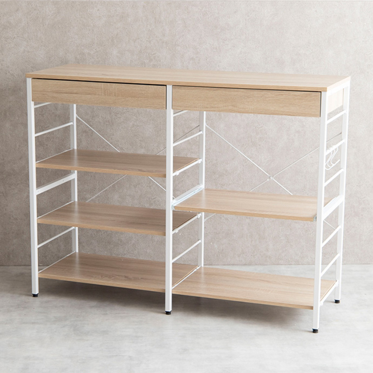 レンジ台 レンジラック 幅120cm スライド棚 Cammy(キャミー) 3色