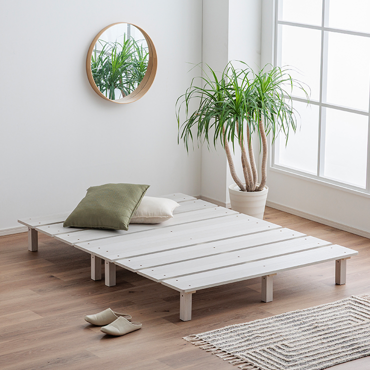 ベッドフレーム ダブルベッド マットレスセット ステージベッド Soares