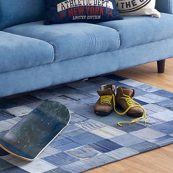 ラグ Patchwork denim rug(パッチワーク デニム ラグ) 200x140cm