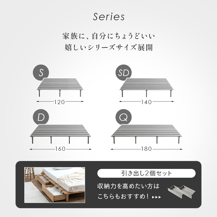 ベッドフレーム ダブルベッド マットレスセット ステージベッド Soares