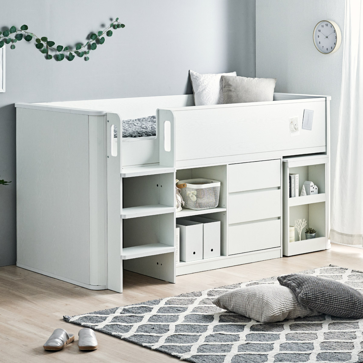 システムベッド ロフトベッド ロータイプ シングルサイズ Aoha(アオハ