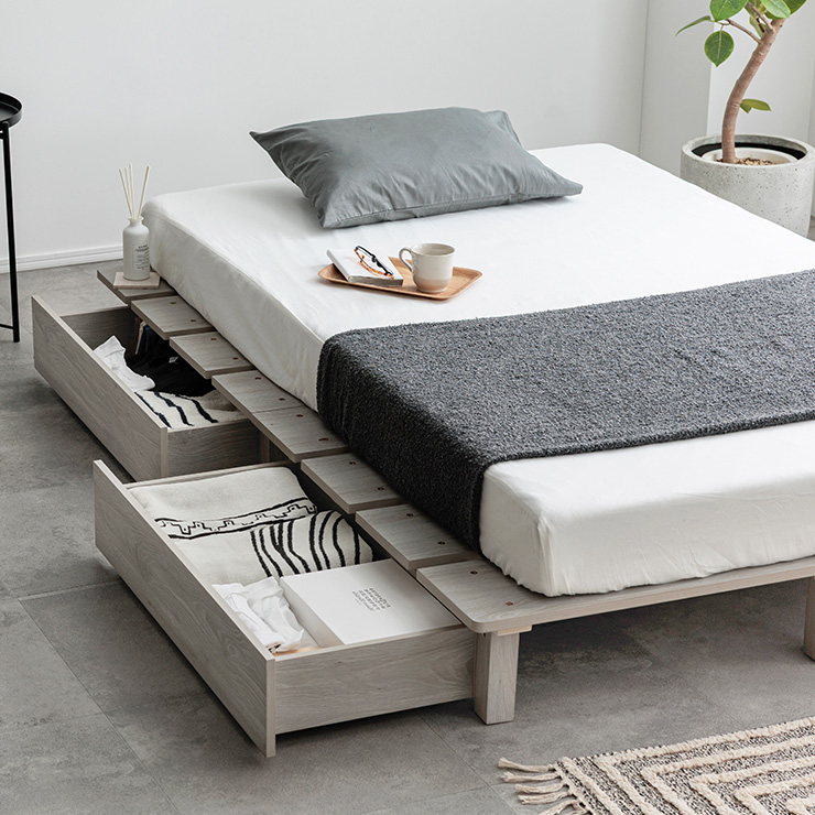 ベッドフレーム ダブル マットレスセット ステージベッド＋専用