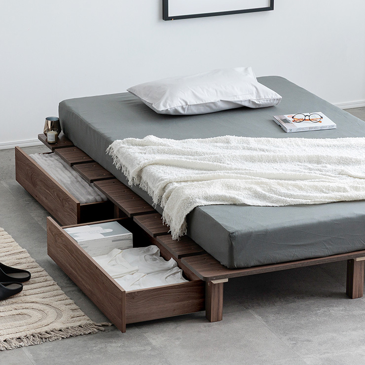 ベッドフレーム クイーン マットレスセット ステージベッド＋専用