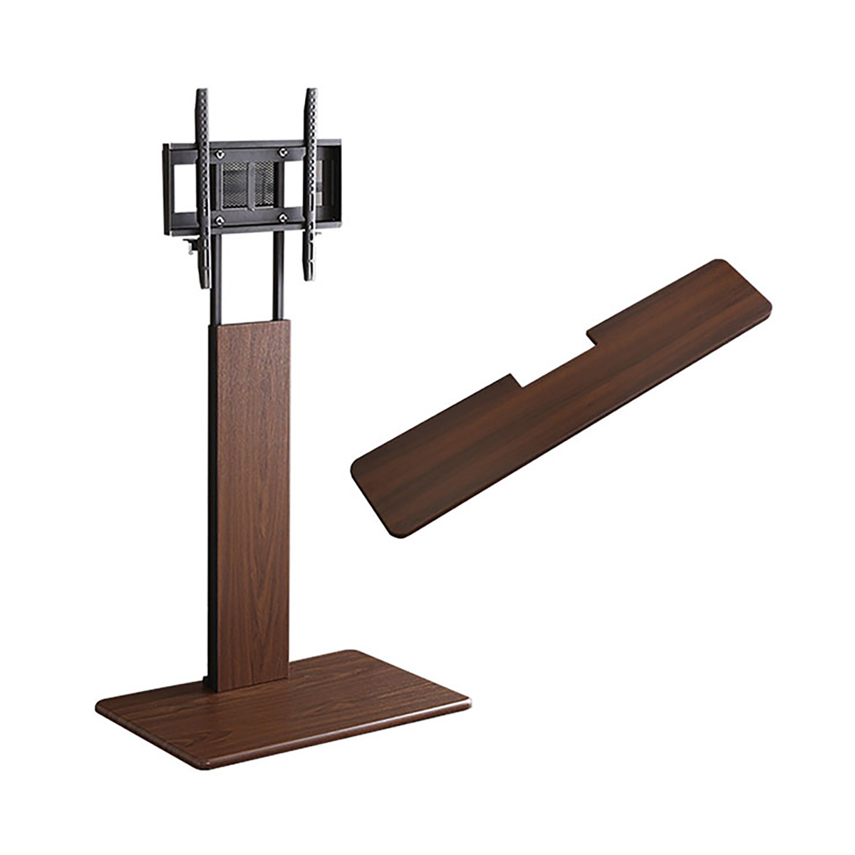 壁寄せテレビスタンド 首振り サウンドバー専用棚セット Fenes