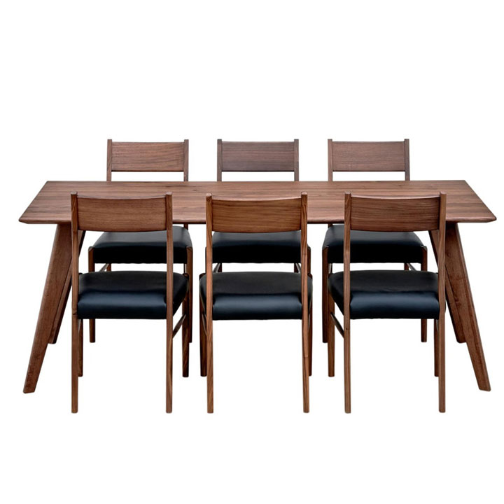 ウォールナット無垢材ダイニングテーブル斜め脚