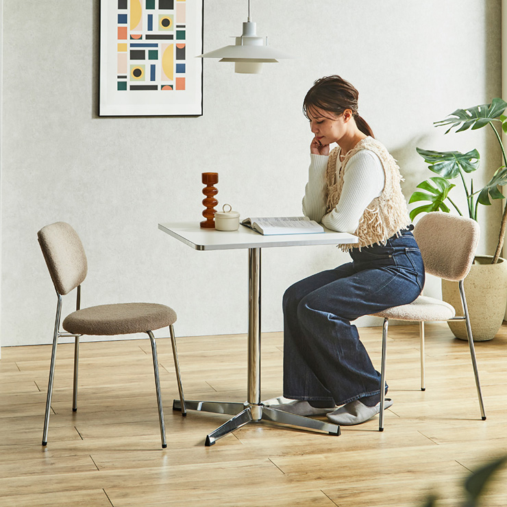 ダイニングテーブル 韓国風 スチール脚 幅60cm 2タイプ Lenora