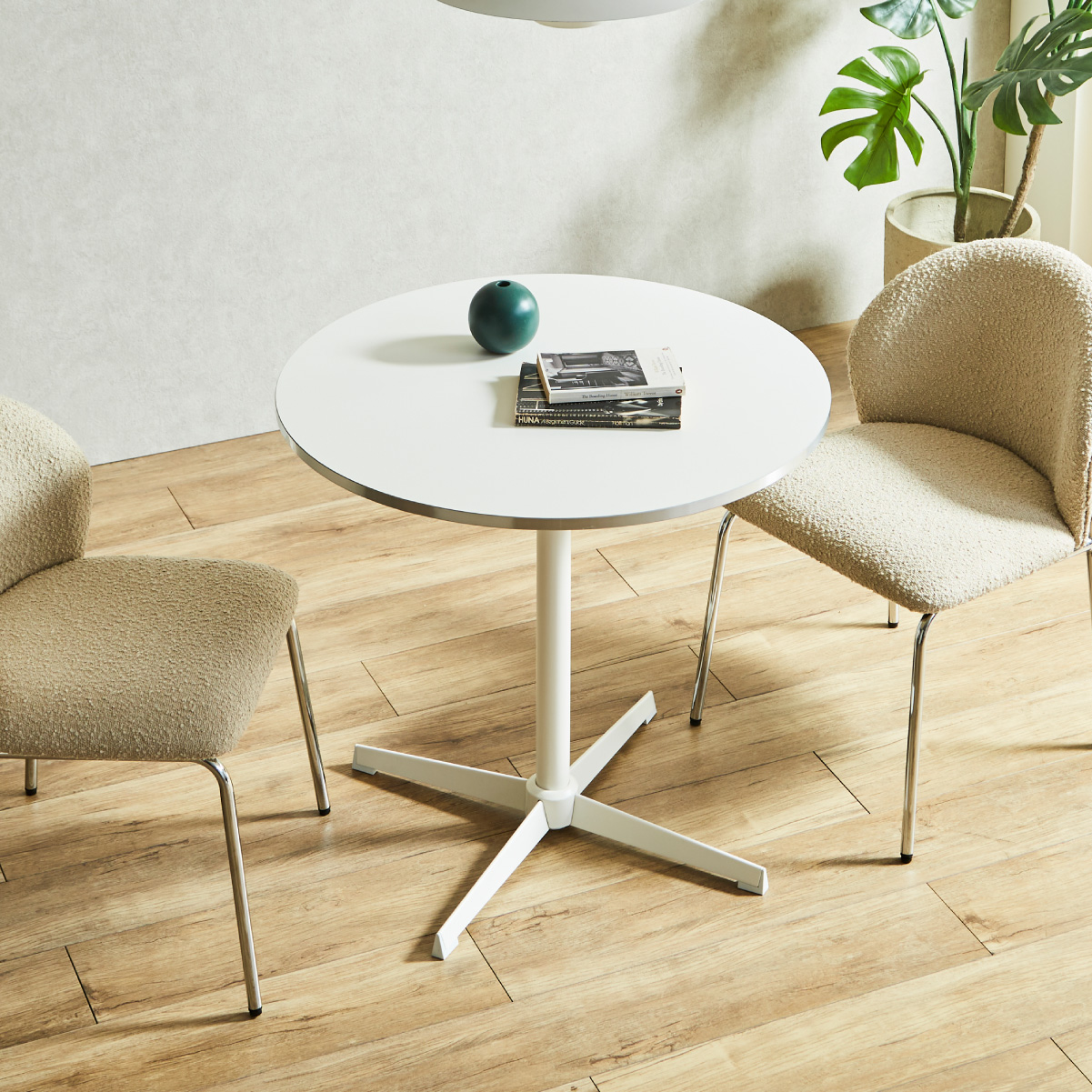 ダイニングテーブル 韓国風 スチール脚 幅80cm 2タイプ Lenora