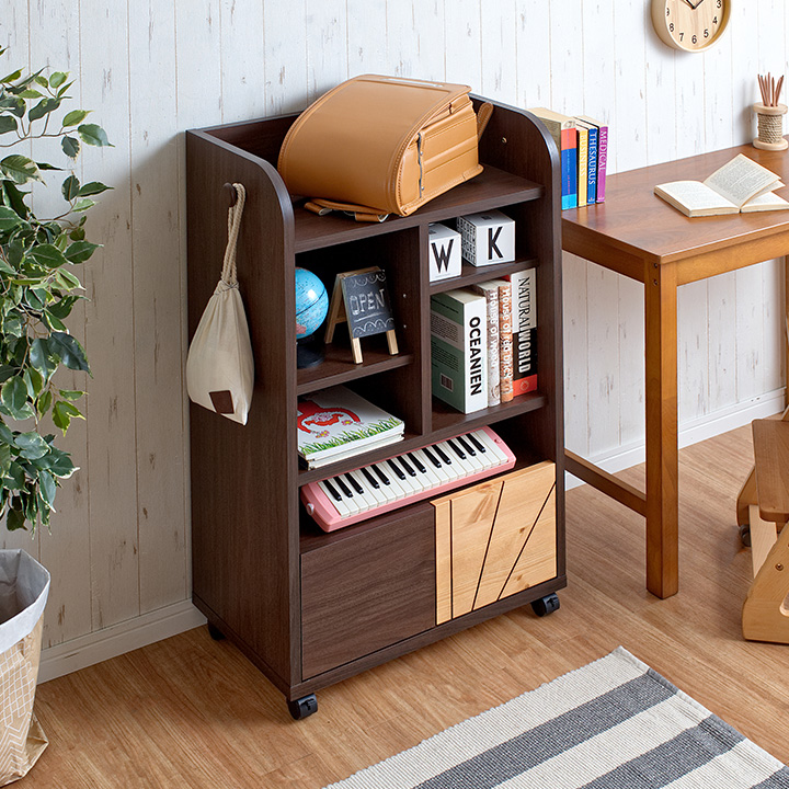 国産 ランドセルラック 幅60cm キャスター付き ramo(ラーモ) 2色対応の