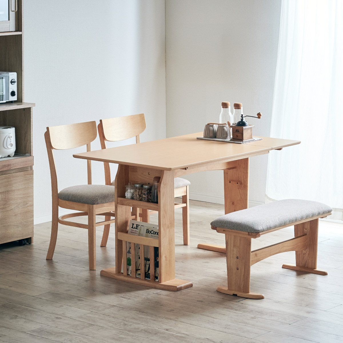 IKEA NORDENノールデン 折り畳みダイニングテーブル　チェア2バタフライ IKEAノールデンの折り畳みテーブルと椅子2脚のセット