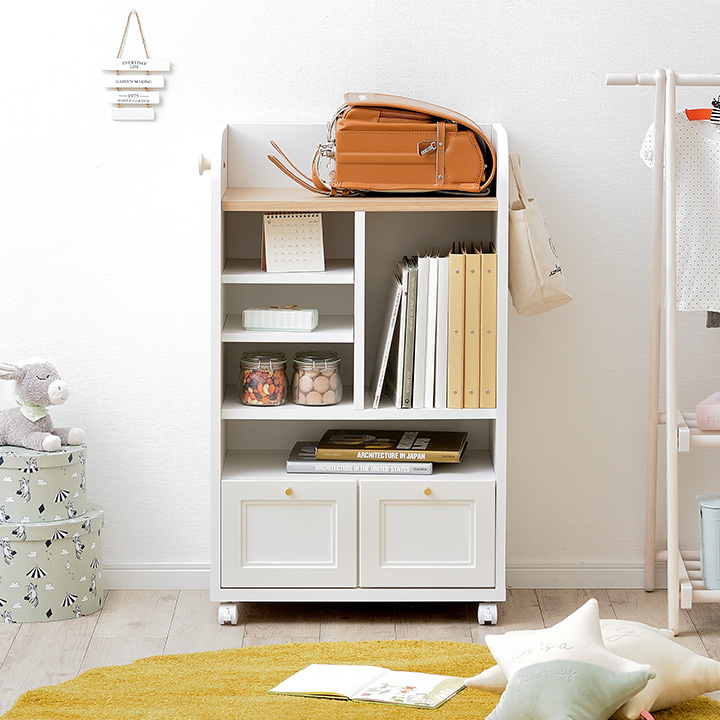 国産 ランドセルラック 幅60cm キャスター付き Lulu(ルル) 2色対応の