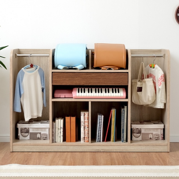 幅124cm ツインランドセルラック Cacao(カカオ) キャスター付き 4色