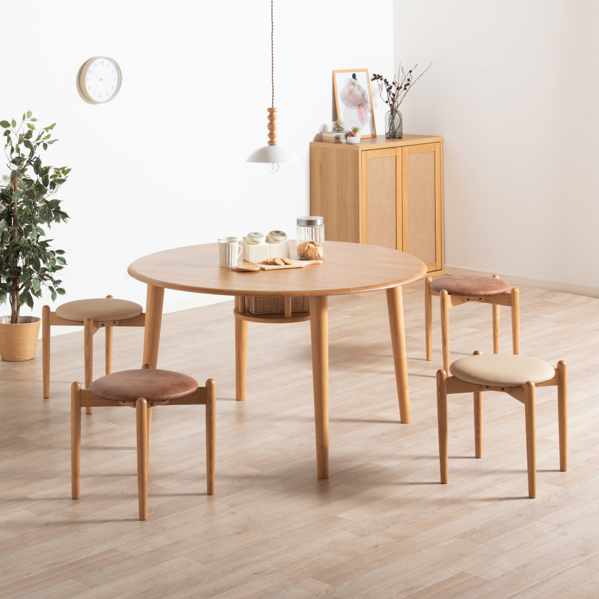 スツール 木製 スタッキング 丸椅子 チェア 2脚セット Morris(モリス