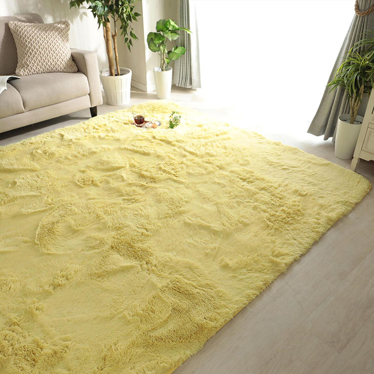 ラグ シャギーラグ 130x190cm シフォン 10色対応 滑り止め付きの通販