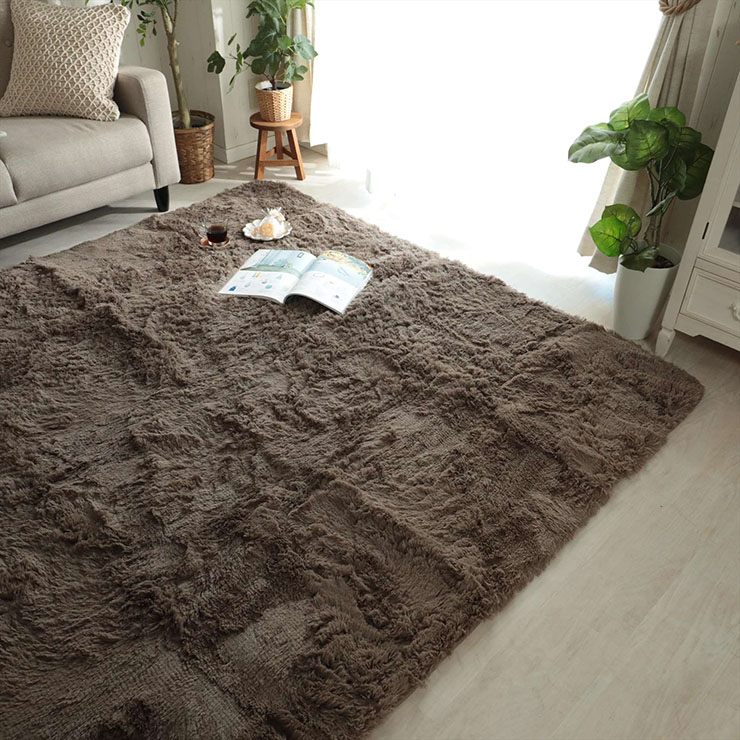 ラグ シャギーラグ 190x190cm シフォン 11色対応 滑り止め付きの通販