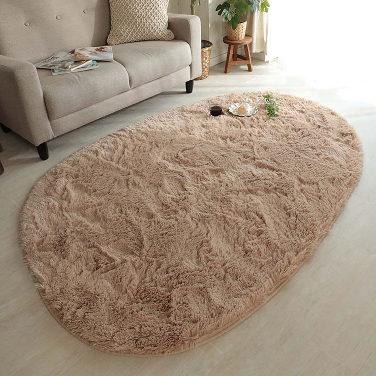 ラグ シャギーラグ 130x190cm 異形 シフォン 8色対応 滑り止め付きの