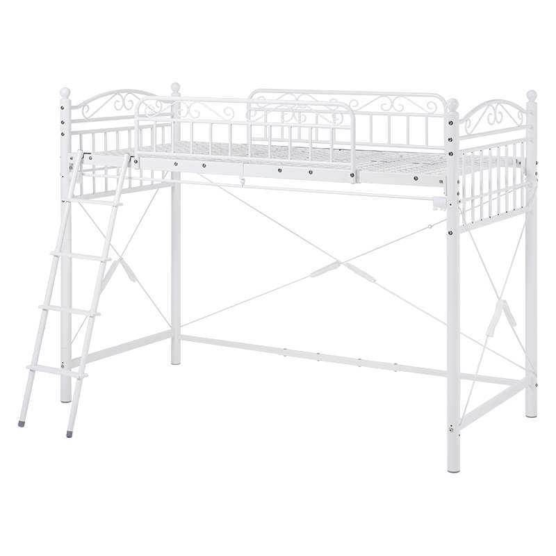 ロフトベッド　ハイタイプ　ホワイト ロフトベッド パイプベッド 高さ158cm PRINCESS LOFT BED(プリンセス