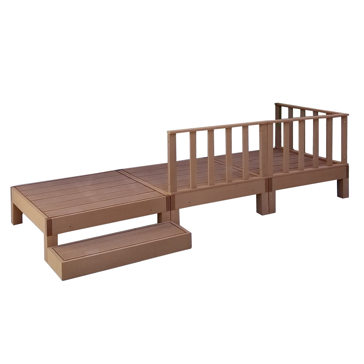 人工木ウッドデッキ ecofeel（エコフィール）3台 ステップセット PWDE-3P-STP 人工木ウッドデッキ ecofeel（エコフィール）3台 ステップ