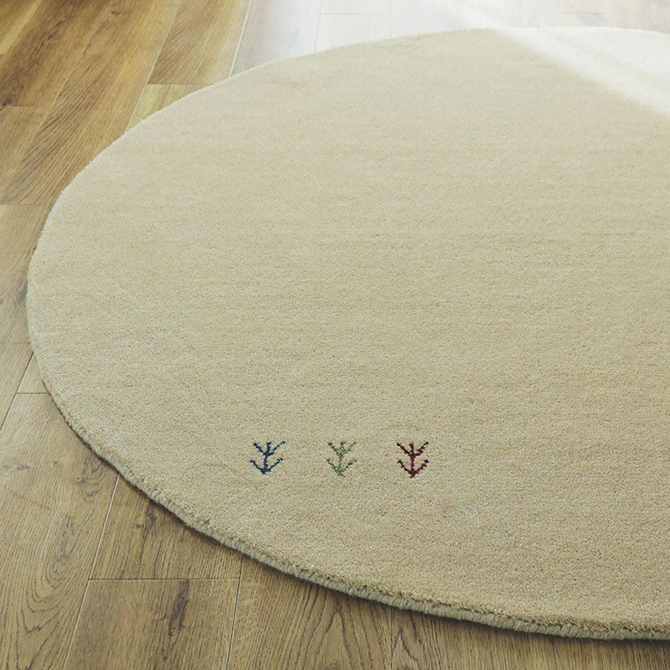 ラグ カーペット 直径190cm ウールラグ アヤカ 6色対応 ホット