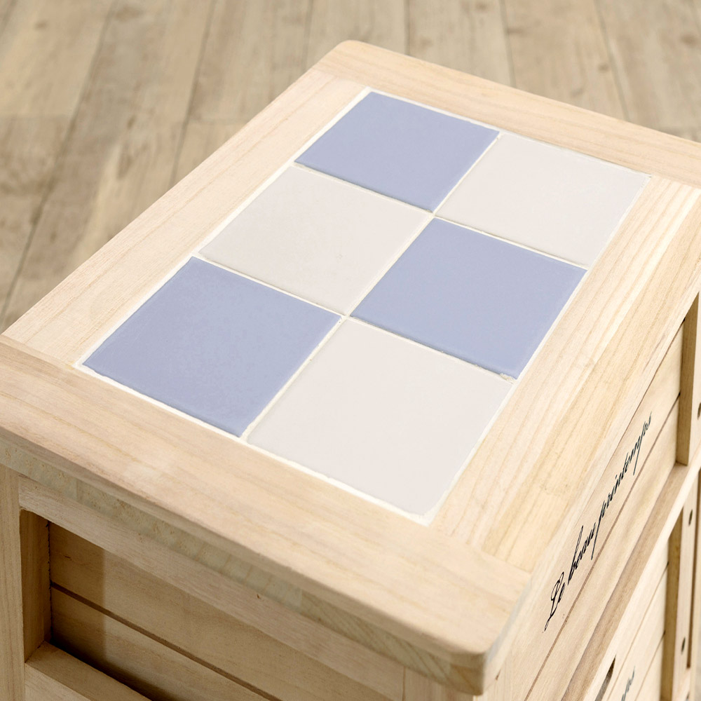 完成品 木製 5段ボックス HF05-004(N) 天板タイル仕様の通販情報