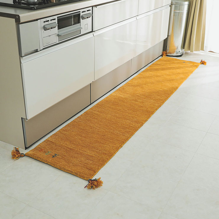 キッチンマット 45x180cm アヤカ 6色対応 ホットカーペット 床暖房対応