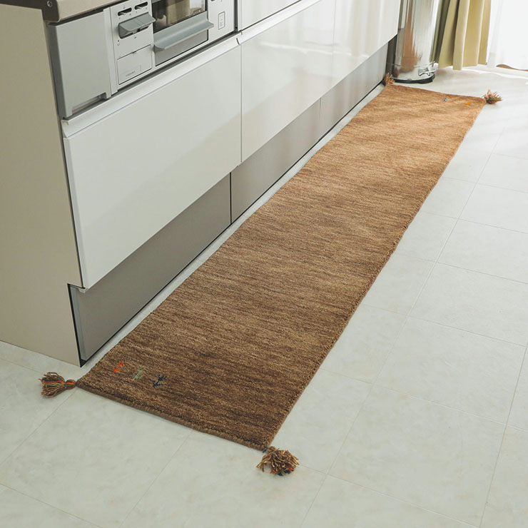 キッチンマット 45x180cm アヤカ 6色対応 ホットカーペット 床暖房対応