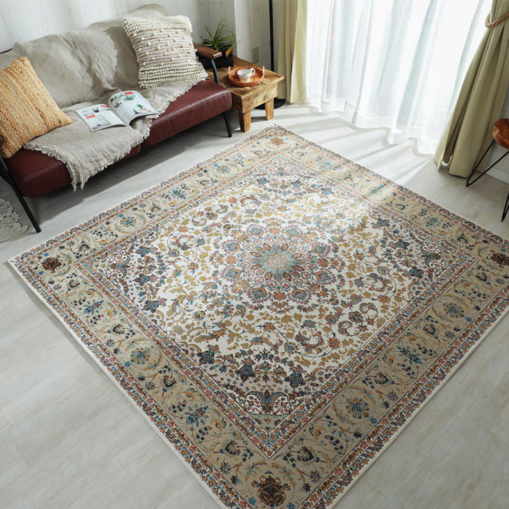 ラグ 200x200cm ゴブランマット キュリオ 2色対応 ホット ラグ 200x200cm ゴブランマット キュリオ 2色対応 ホット