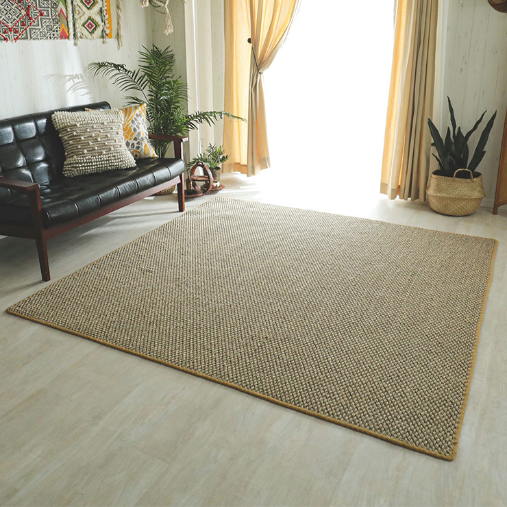 サイザル麻ラグ 130x190cm メリダ 2色対応 滑り止め付きの通販