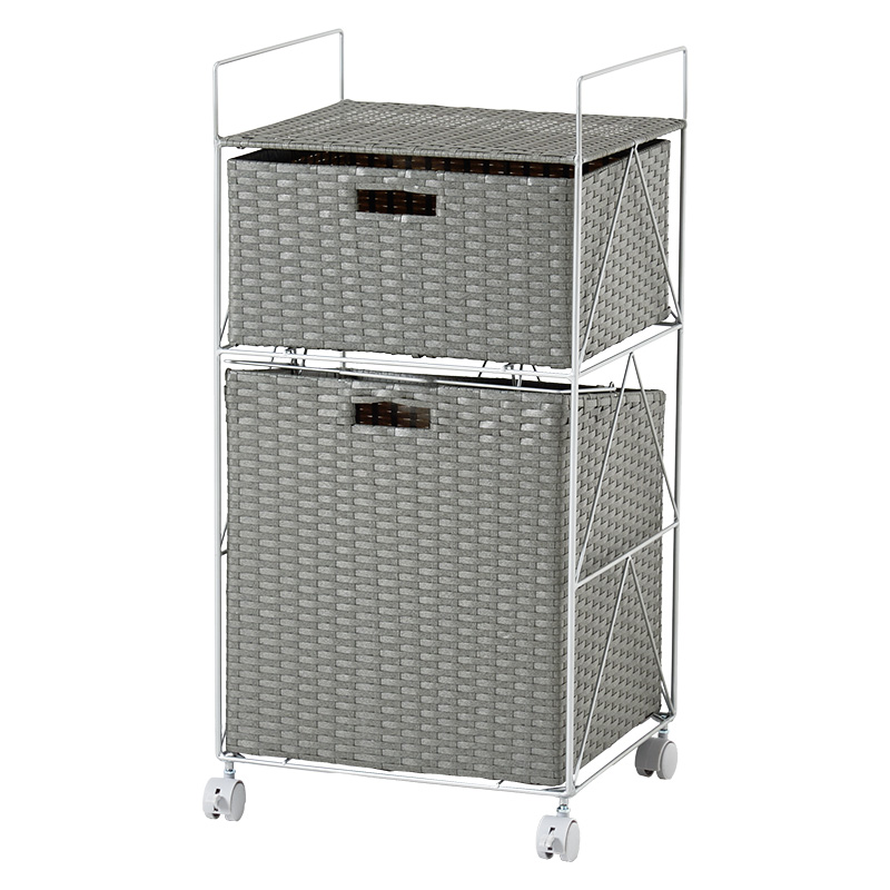 ランドリーラック ラタン調 幅40cm ランドリーワゴン RAN-2457 3色対応