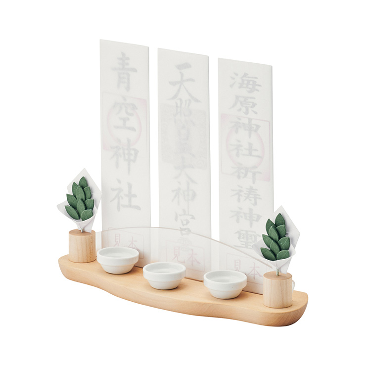 日本製 神棚 NAGI 壁掛け 置き型 2way お札立て 3点セット 2色対応の