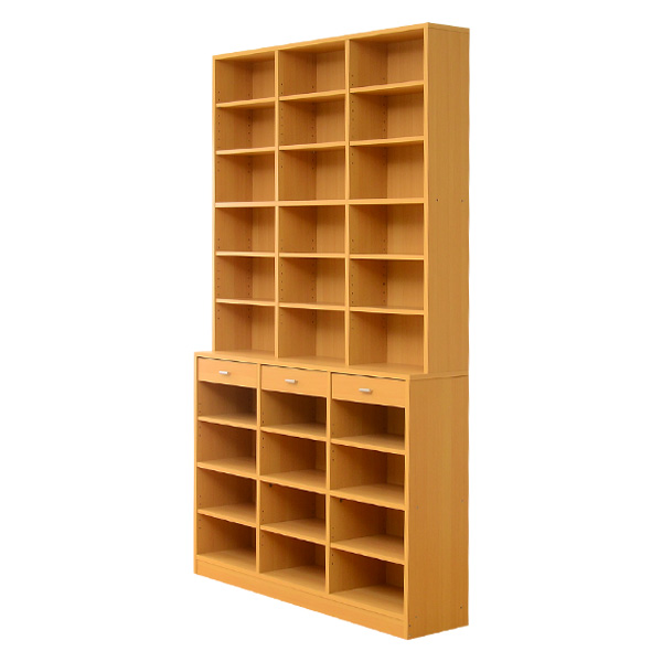 ブックシェルフ ハイタイプ 引き出し付き CLASSIA(クラシア) 3色対応の