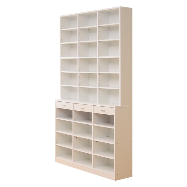 ブックシェルフ ハイタイプ 引き出し付き CLASSIA(クラシア) 3色対応の