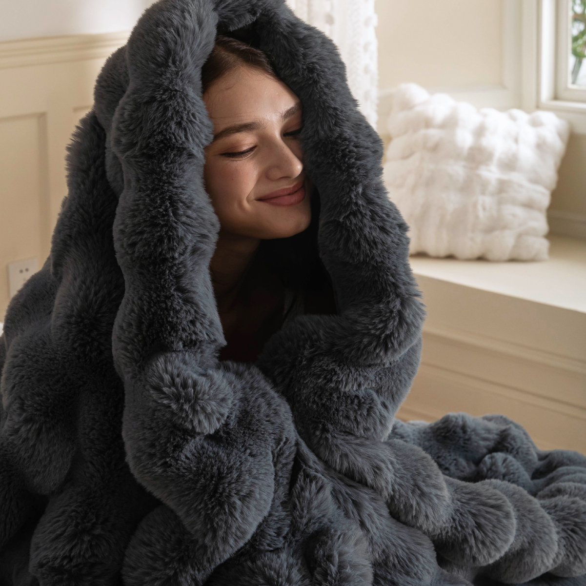 NERUS 正規品 ネルス】寝具 毛布 ふわとろ 二枚合わせ クイーン Muir