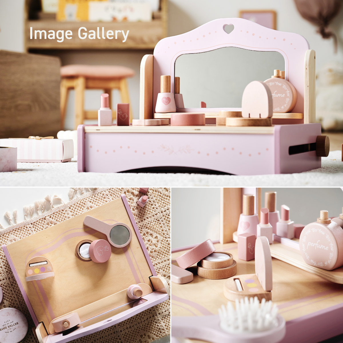 ままごと ドレッサー おもちゃ 8点セット ミニドレッサー Flora