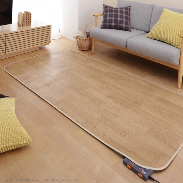 日本製 木目調カーペット Woody(ウッディ) 200x98cm 1畳用 +ホット