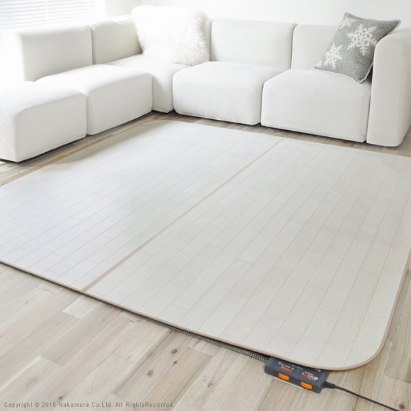No.2　ウッドカーペット（ホワイト木目調）6畳 ウッドカーペット 6畳 団地間 242×345cm 畳の上 敷くだけ フローリング