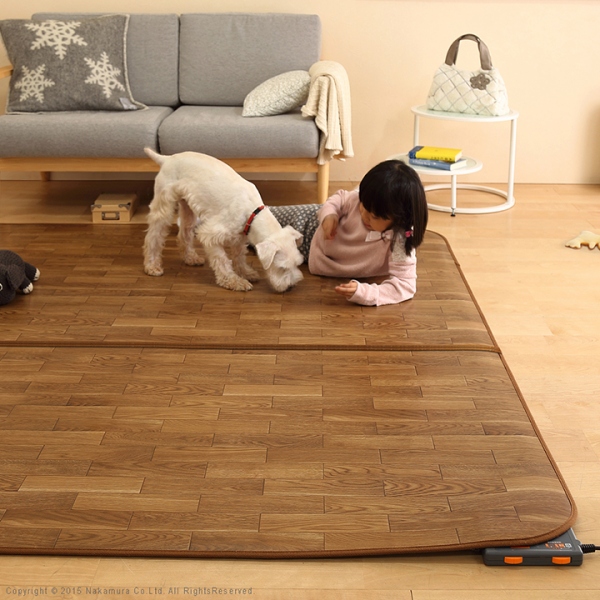 日本製 木目調カーペット Woody(ウッディ) 250x198cm 3畳用 +