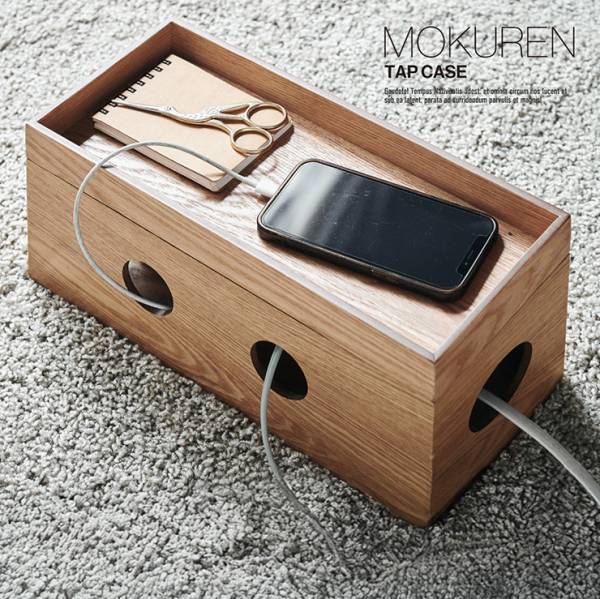 ケーブルボックス ケーブル収納 木製 配線隠し 高級材突板使用 MOKUREN(モクレン) RF-2308S