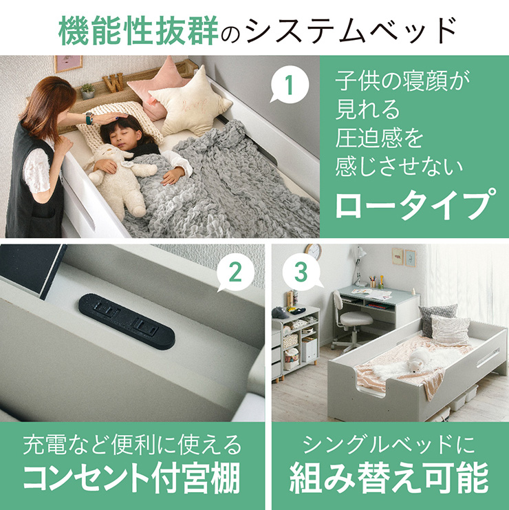 専用✴senaさまシステムベッド システムベッド デスク オープンラック 3点セット Sesame(セサミ