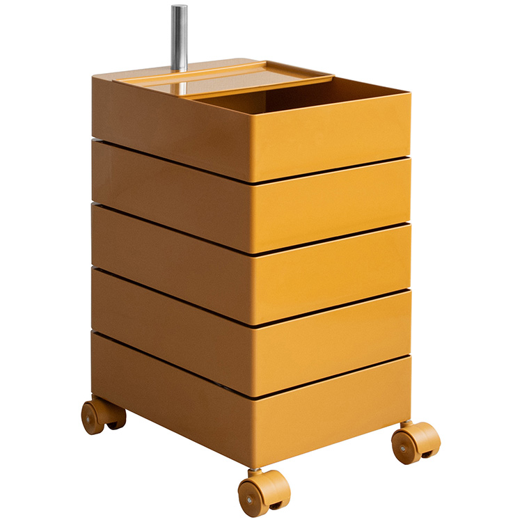 オレンジ プラスチック収納カート マルチワゴン