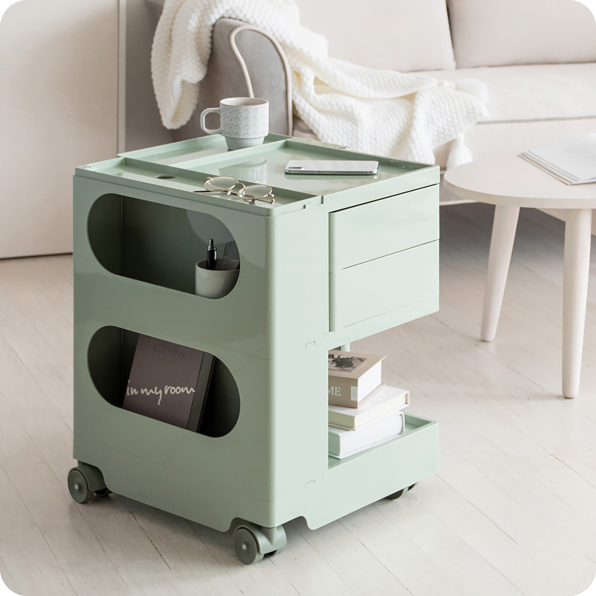 ワゴン キャスター付き ロータイプ 2段 マルチワゴン Pluna(プルーナ