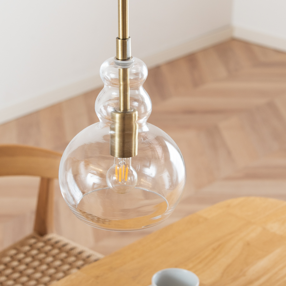 【新品】ガラスシェード ペンダントライト LED対応　クリア 3個セット ペンダントライト シーリングライト 1灯 LED電球 ガラスシェード