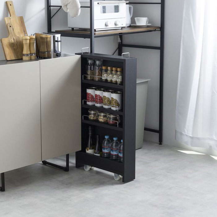 ワゴン キャスター付き 4段 幅10.4cm 隙間収納ラック Tumsae(トゥムセ