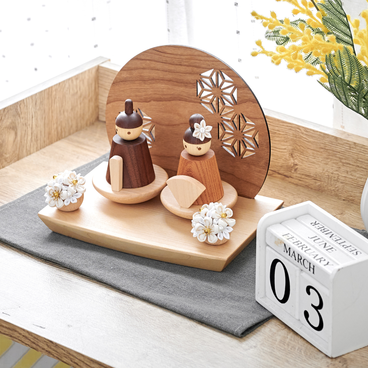 雛人形 木製ひな人形 3点セットの通販情報 - 家具通販のわくわくランド