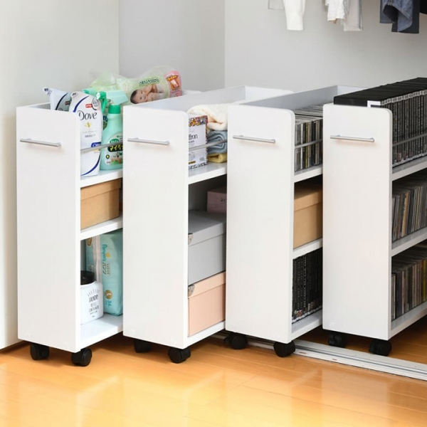 可動棚付き クローゼット押入れラック 4個セット 19x58cm SGT-0128SET